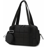 CAMTOP Mini Gym Bag for Women, Small Gym Tote Bag Puffy Quilted Sports Duffel Bag with Wet Compartme