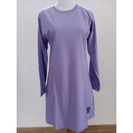 Kaos Polos Tunik Cewek Warna Ungu Muda S - XXXL (BIG SIZE / JUMBO) Muslimah Lengan Panjang cocok unt