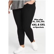 Women  High Waist  PLUS SIZE HIghWaistBand Modal Cotton JEGGINGS with 2pockets Leggings Makapal