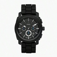 Machine Chronograph Black Dial Black Silicone Strap Watch For Men FS4487