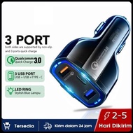 35W AM-C01 Fast Charging Car Charger 3 Port USB QC 3.0 Type C Car Charger