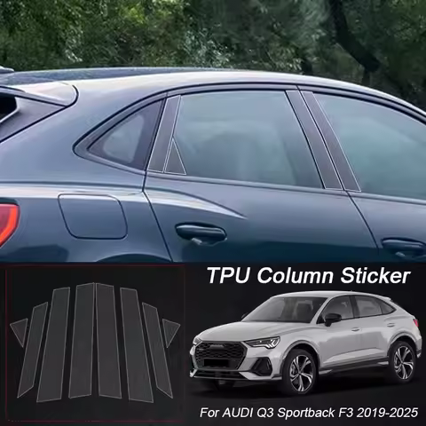 Car Protective Film For AUDI Q3 8U F3 Sportback Q4 E-TRON Q5 Q7 Q8 Q2 Transparent B Pillars TPU Body