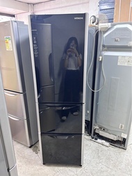 新淨hitachi 日立 三門雪櫃 R-SG31BPH 玻璃面黑色