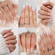 6 Packs Press On Nails Almond Misssix French Tip Press On Nails Short Reusable Glue On Nails Gel Fak