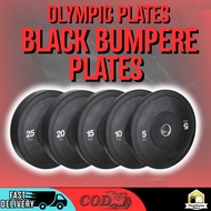Black Rubber Plates Olympic Bumper Plates 5kg to 25kg Weightlifting Home and Gym Work-out