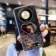 KOSLAM Heart Shaped Mirror Sparkles Phone Case for Huawei Honor X9b 5G X9a 5G X8a X7a New Design Soft TPU Handphone Casing Ready Stock