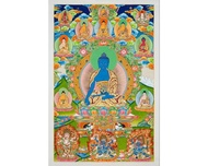 幸福的藥師佛唐卡  靈性療愈