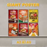 Print Large Poster Restaurant Poster Size A0 A1 A2 Giant Poster Glossy Lamination or matte/doff