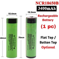 1PC NCR 18650 B 3.7v 3400mah Rechargeable Li-ion Battery Flat Top / Button Top (Optional) XJ512