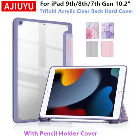 For iPad 9th Gen 10.2 inch A2602 A2603 A2604 Case With Pencil Holder Cover for iPad 8th 7th Gen A227