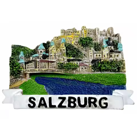 Salzburg Austria 3D Fridge Magnet Souvenir Gift,Resin Handmade Austria Refrigerator Magnet Home Deco