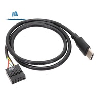 1Pcs USB 9Pin to USB Type C Cable for Computer Motherboard to USBC Secondary Screen PC LCD Screen 9P