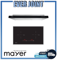Mayer MMIHB752CS [75cm] 2 Zone Hybrid Hob with Slider + MMSI900LEDHS [90cm] Semi-Integrated Slimline Cooker Hood Bundle Deal