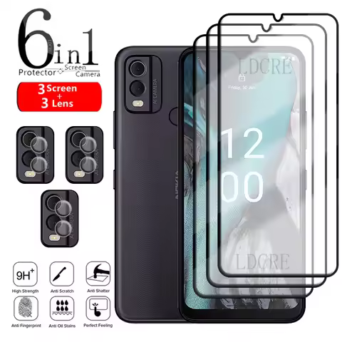 6-in-1 For Nokia C22 Glass For Nokia C22 Tempered Glass HD Screen Protector Protective Camera Film F