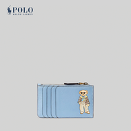 Polo Ralph Lauren กระเป๋าใส่บัตรผู้หญิง Polo Bear Leather Zip Card Case รุ่น WAPOSLG02320043 สีฟ้า