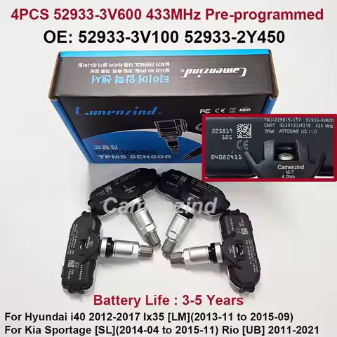 4Pcs TPMS Sensors OEM 52933-3V600 529333V600 52933-3V100 529333V100 for Hyundai I40 Ix35 Kia Sportag