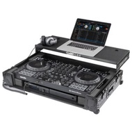 ODYSSEY Black Label 1U Flight Case with Glide Style Laptop Platform & Corner Wheels Suitable for DDJ