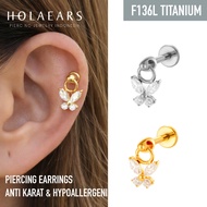 (L58) F136L TITANIUM STEEL BARBEL PIERCING EARRINGS | HELIX LOBE UPPERLOBE FLAT CONCH