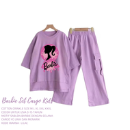 Setelan Anak Cargo Cringkel Air Flow Barbie Set Cargo Kids / Morlin Set Kids / Setelan Amelia Kids S