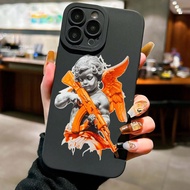 Contrast Color Angel With Gun Phone Case Compatible With IPhone 16 Pro Max, 14, 13, 12, 11 Pro Max, 
