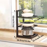 Adjustable Height Pot Racks Storage Shelves Sink Under Kitchen Pot and Pan Storage Racks Multi-layer