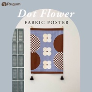 Korea Product Rugum Dot Flower Design Hanging Fabric Poster Door Curtain