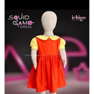 PR3L0V3D SQUID GAME DOLL PLAY DRESS / ORANGE DRESS SET + YELLOW CROP TOP ICHIGO BRAND / SQUIDGAME CO