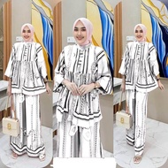 Alesha - Setelan Wanita Kekinian Lengan Panjang Long Set Tunik Terbaru Setelan Muslim Wanita Kekinia