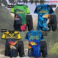 BUDAK SET Baju Batik Jersey Sarawakian Sarawak Design KID SET Burung enggang Design  | Size 10-16