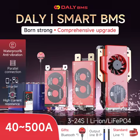 DALY Smart BMS Lifepo4 4S 7S 8S 16S 20S 24S Li-ion 3S 7S 16S 12V 24V 36V 48V 60V 72V 100A 250A CANBU
