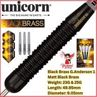 Unicorn Steel Tip Dart - Gary Anderson Black Brass Type 1 (23G & 25G)
