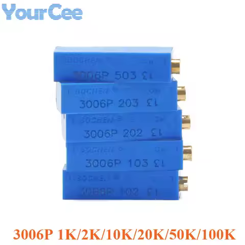 20pcs/5pcs 3006P 3006 Precision Multi-turn Adjustable Trimpot Trimmer Potentiometer 1K 2K 10K 20K 50
