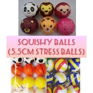 [SG LOCAL] Squishy Stress balls 5.5cm cute kids play throw squeeze catch fun sports animals volleyball football softball