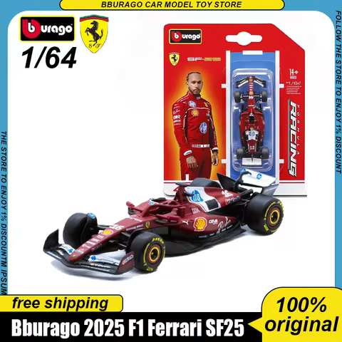 In Stock New Product Bburago F1 1:64 Ferrari SF25 #16 #44 Version Alloy Luxury Vehicle Formula Racin