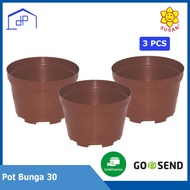 PAKET BUNDLE 3PCS - Pot Bunga 30 - Pot Bunga Plastik - Pot Plastik