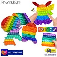 UKURAN BESAR 12CM Mainan Pop It Rainbow 🌈 Murah Unicorn Among Us Fidget Push Pop Its Toy Push Bubble