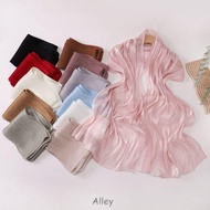 ALLEY Silk Scarf, Solid Color Long Sunscreen shawl, Fashion Shining Soft Chiffon Chiffon Hijab Veil 