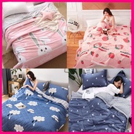 Ready Stock Cartoon Quilt Nap Blanket Air-conditioning Quilt Blanket/king size single size blanket c