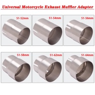 Universal Motorcycle Exhaust Adapter Ecsape Moto 51mm to 52mm 54mm 56mm 58mm 62mm 64mm Muffler Pipe 