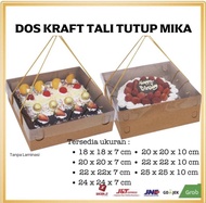 [ 10 PCS ] Dos KRAFT TALI TUTUP MIKA Tinggi 7CM & 10CM Kardus Box Kotak Hampers Kue