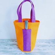 橘汁紫蘿蘭 環保通用帆布袋 冰霸杯袋 飲料提袋 水壺袋 小物袋