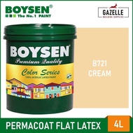 Boysen Color Series Permacoat Flat Latex Cream B721 Acrylic Latex Paint - 4L