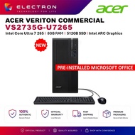 Acer Veriton VS2735G-U7265 Commercial Desktop PC Black ( CU7-265, 8GB, 512GB, Intel, W11PRO )