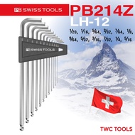 PB Swiss Tools ประแจหกเหลี่ยมนิ้ว รุ่น PB 214Z.H-12 ประแจหกเหลี่ยมนิ้วตัวยาว 12 ชิ้น 1/20 - 5/16 นิ้