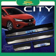 4PCS Honda City GN2 2019 2020 2021 2022 2023 Side Steel Plate/Door Side Step With Led Blue