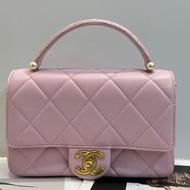 CHANEL/香奈兒25P粉色珍珠手柄口蓋包 很新