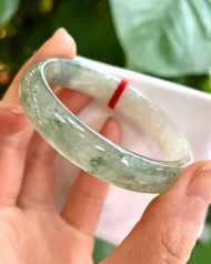 冰種 緬甸翡翠 A玉 玉鐲 • 冰玻種半山水翡翠福鐲