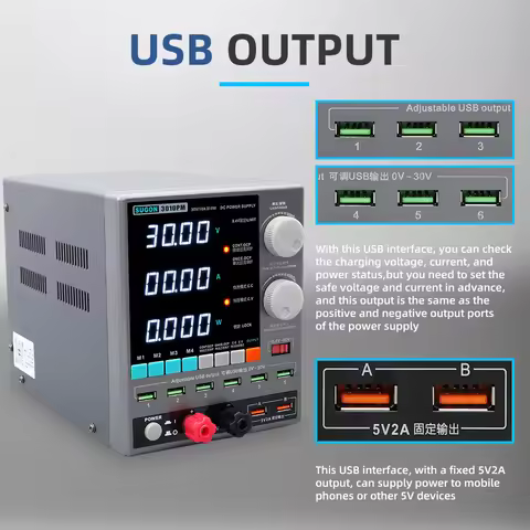 SUGON 3010PM Adjustable 4-Digits Display Programmable DC Power Supply 30V 10A Voltage Current Regula