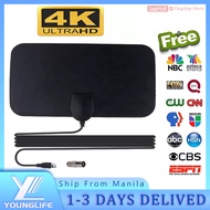 YOUNGLIFE 4K 25DB High Gain Antenna HDTV Flat HD Digital Indoor Amplified 50-Mile Range For VHF UHF HDTV Antenna TV Signal Receiver（No Include Amplifier ）