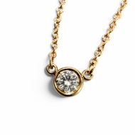 成色極佳☆TIFFANY&Co. Tiffany Elsa Peretti By the Yard 1P 鑽石項鍊 750 (YG) 鑽石約 0.05 克拉 黃金重量 1.77 克 女士